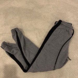 Grey Sweatpants with Black stripes down the side